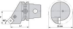 Kennametal - Left Hand Cut, Size KM63, SN.. Insert Compatiblity, Internal Modular Turning & Profiling Cutting Unit Head - 43mm Ctr to Cutting Edge, 68mm Head Length, Through Coolant, Series Kenlever - Americas Tooling