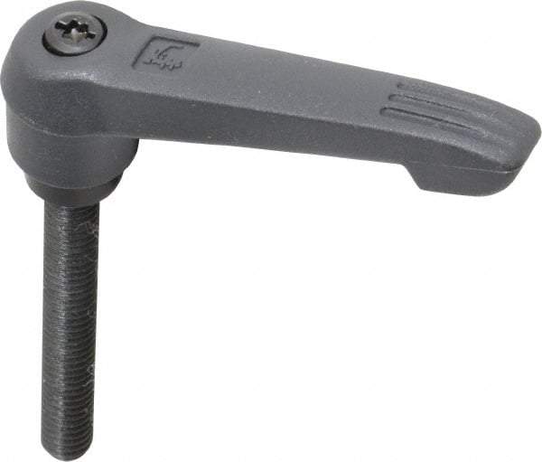 KIPP - 5/16-18, 0.71" Hub Diam, Glass Fiber (Steel Components) Threaded Stud Adjustable Clamping Lever - 2.36" Stud Length, 2.95" OAL, 1.63" High - Americas Tooling