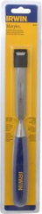 Irwin - 10-3/4" OAL x 3/4" Blade Width Wood Chisel - Polypropylene Handle - Americas Tooling