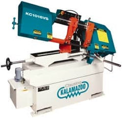 Clausing - 9 x 14-1/2" Max Capacity, Manual Step Pulley Horizontal Bandsaw - 75, 121, 190, 305 SFPM Blade Speed, 230/460 Volts, 45°, 2 hp, 3 Phase - Americas Tooling