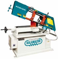 Clausing - 7 x 14" Max Capacity, Manual Step Pulley Horizontal Bandsaw - 59, 96, 155 & 260 SFPM Blade Speed, 110/220 Volts, 45°, 1 hp, 1 Phase - Americas Tooling