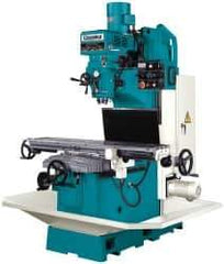 Clausing - 15" Table Width x 60" Table Length, Variable Speed Pulley Control, 3 Phase Knee Milling Machine - NT40 Spindle Taper, 5 hp - Americas Tooling