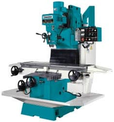 Clausing - 15" Table Width x 60" Table Length, Electronic Variable Speed Control, 3 Phase Knee Milling Machine - NT40 Spindle Taper, 5 hp - Americas Tooling