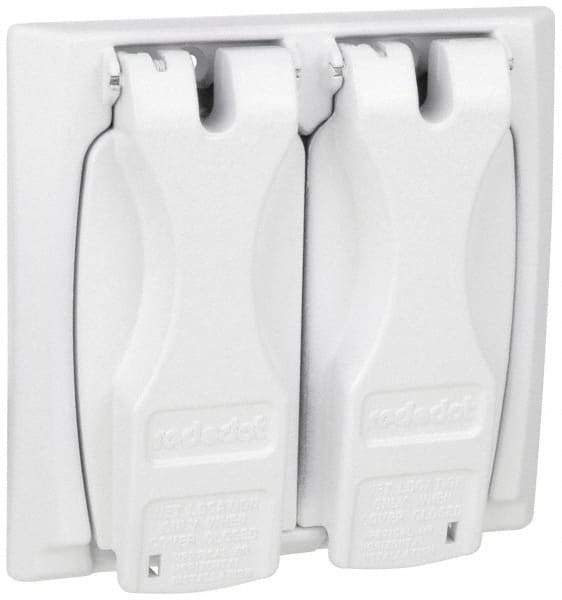 Thomas & Betts - Electrical Outlet Box Zinc Weatherproof Cover - Includes (2) Adapter Plates & Single Receptacle up to 1-9/16" - Americas Tooling