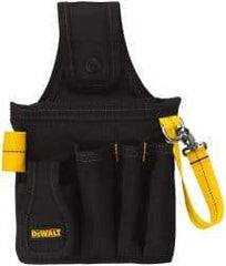 DeWALT - 5 Pocket General Purpose Holster - Ballistic Polyester, Black & Yellow, 6-3/4" Wide x 10-1/2" High - Americas Tooling