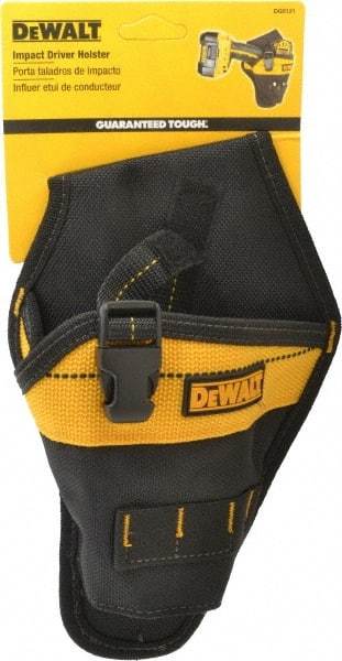 DeWALT - 1 Pocket Drill/Impact Driver Holster - Ballistic Polyester, Black & Yellow, 6" Wide x 9" High - Americas Tooling