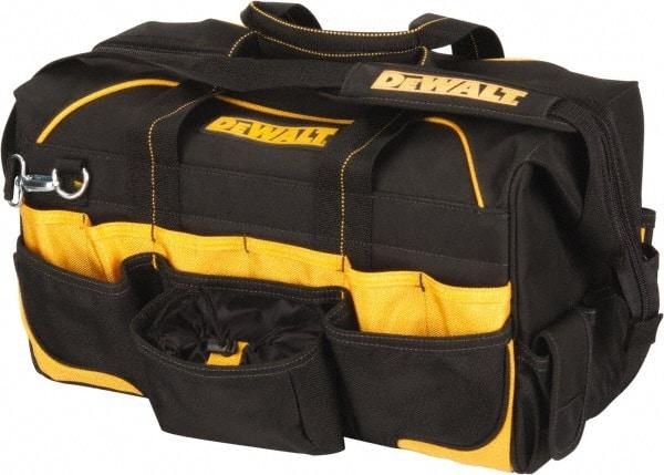 DeWALT - 42 Pocket Black & Yellow Polyester Tool Bag - 18" Wide x 9-1/2" Deep x 10-1/2" High - Americas Tooling