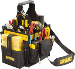 DeWALT - 23 Pocket Black & Yellow Polyester Tool Bag - 10-1/2" Wide x 8-1/2" Deep x 10" High - Americas Tooling