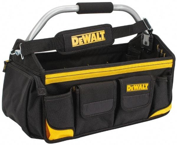 DeWALT - 34 Pocket Black & Yellow Polyester Tool Tote - 18" Wide x 9" Deep x 8" High - Americas Tooling