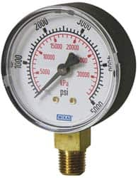 Wika - 4" Dial, 1/4 Thread, 30-0-60 Scale Range, Pressure Gauge - Lower Connection Mount, Accurate to 3-2-3% of Scale - Americas Tooling