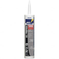 White Lightning - 10 oz Cartridge White Acrylic & Latex Caulk - -30 to 180°F Operating Temp, 12 min Tack Free Dry Time, Series 3006 - Americas Tooling