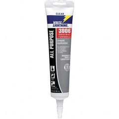 White Lightning - 5.5 oz Cartridge Clear Acrylic & Latex Caulk - -30 to 180°F Operating Temp, 12 min Tack Free Dry Time, Series 3006 - Americas Tooling