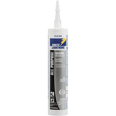 White Lightning - 10 oz Cartridge Clear RTV Silicone Joint Sealant - -80 to 400°F Operating Temp, 30 min Tack Free Dry Time, 24 hr Full Cure Time - Americas Tooling