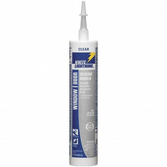 White Lightning - 10 oz Cartridge Clear RTV Silicone Joint Sealant - -80 to 450°F Operating Temp, 30 min Tack Free Dry Time, 24 hr Full Cure Time - Americas Tooling