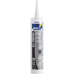 White Lightning - 10 oz Cartridge White RTV Silicone Joint Sealant - -80 to 400°F Operating Temp, 30 min Tack Free Dry Time, 24 hr Full Cure Time - Americas Tooling