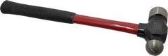 Proto - 2 Lb Head Ball Pein Hammer - Fiberglass Handle, 1-1/4" Face Diam, 15-1/4" OAL, Fiberglass with Cushion Grip - Americas Tooling