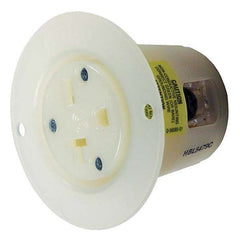 Hubbell Wiring Device-Kellems - 250V 20A NEMA 6-20R Commercial Grade White Straight Blade Flanged Receptacle - Americas Tooling