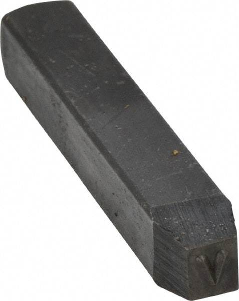 Made in USA - 3/16" Character Size, V Character, Heavy Duty Individual Steel Stamp - Steel, Letter - Americas Tooling