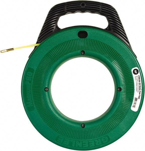 Greenlee - 50 Ft. Long x 3/16 Inch Wide, Nylon Fish Tape - 250 Lb. Pulling Strength, Includes Case - Americas Tooling