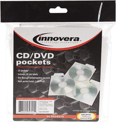 innovera - 25 Piece Clear CD/DVD Pockets - 5" High x 5" Wide - Americas Tooling