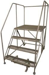 Cotterman - 70" 4 Step Rolling Work Platform - Assembled, 800 Lb Capacity, 40" Platform Height, 40" Base Width x 62" Base Depth, Serrated Steel - Americas Tooling