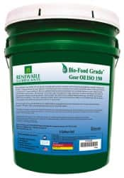 Renewable Lubricants - 5 Gal Pail, Mineral Gear Oil - 6°F to 250°F, 131 St Viscosity at 40°C, 20 St Viscosity at 100°C, ISO 150 - Americas Tooling