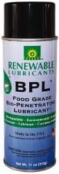 Renewable Lubricants - 11 oz Aerosol Thin Oily Film Penetrant/Lubricant - 0°F to 280°F, Food Grade - Americas Tooling