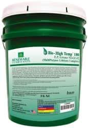 Renewable Lubricants - 35 Lb Pail Biobased Extreme Pressure Grease - Green, Extreme Pressure & High Temperature, 285°F Max Temp, NLGIG 2, - Americas Tooling