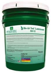 Renewable Lubricants - 5 Gal Pail, ISO 32, Air Tool Oil - -22°F to 250°, 29.33 Viscosity (cSt) at 40°C, 7.34 Viscosity (cSt) at 100°C, Series Bio-Air - Americas Tooling