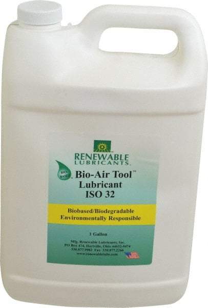 Renewable Lubricants - 1 Gal Bottle, ISO 32, Air Tool Oil - -22°F to 250°, 29.33 Viscosity (cSt) at 40°C, 7.34 Viscosity (cSt) at 100°C, Series Bio-Air - Americas Tooling