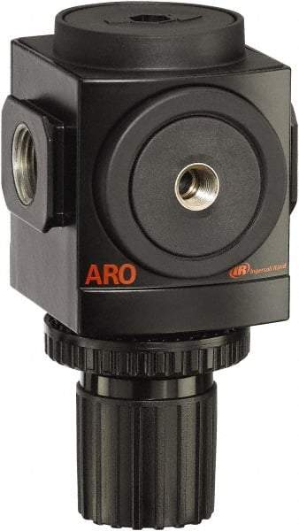 ARO/Ingersoll-Rand - 1/2 NPT Port, 210 CFM, Aluminum Standard Regulator - 10 to 200 psi Range, 250 Max psi Supply Pressure, 1/8" Gauge Port Thread, 3.15" Wide x 5.472" High - Americas Tooling