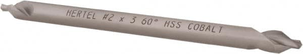 Hertel - #2 Plain Cut 60° Incl Angle Cobalt Combo Drill & Countersink - Americas Tooling