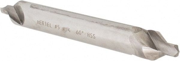 Hertel - #5 Plain Cut 60° Incl Angle High Speed Steel Combo Drill & Countersink - Americas Tooling