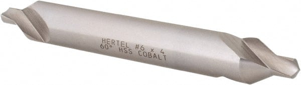 Hertel - #6 Plain Cut 60° Incl Angle Cobalt Combo Drill & Countersink - Americas Tooling