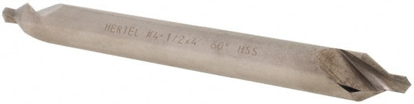 Hertel - #4-1/2 Plain Cut 60° Incl Angle High Speed Steel Combo Drill & Countersink - Americas Tooling