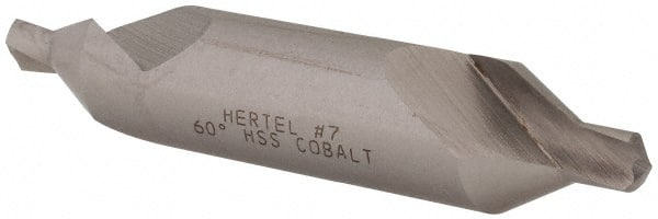 Hertel - #7 Plain Cut 60° Incl Angle Cobalt Combo Drill & Countersink - Americas Tooling