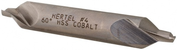 Hertel - #4 Plain Cut 60° Incl Angle Cobalt Combo Drill & Countersink - Americas Tooling