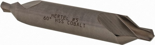 Hertel - #5 Plain Cut 60° Incl Angle Cobalt Combo Drill & Countersink - Americas Tooling