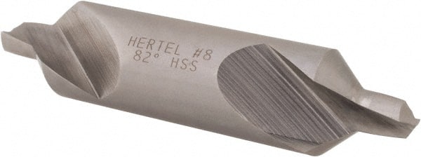 Hertel - #8 Plain Cut 82° Incl Angle High Speed Steel Combo Drill & Countersink - Americas Tooling