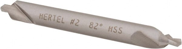 Hertel - #2 Plain Cut 82° Incl Angle High Speed Steel Combo Drill & Countersink - Americas Tooling