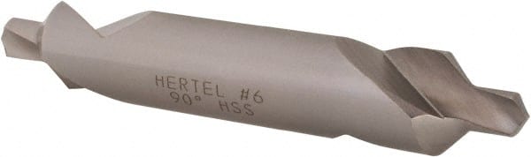 Hertel - #6 Plain Cut 90° Incl Angle High Speed Steel Combo Drill & Countersink - Americas Tooling