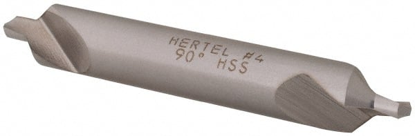 Hertel - #4 Plain Cut 90° Incl Angle High Speed Steel Combo Drill & Countersink - Americas Tooling