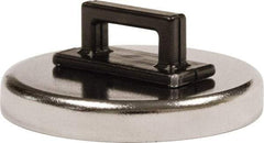 Mag-Mate - 14 Lb Max Pull Force, 3/16" Overall Height, 1.24" Diam, Ceramic Cup Magnet - Clamp Style, 3/8" Clamp Opening, Chrome Plated - Americas Tooling