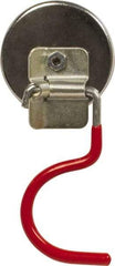 Mag-Mate - 38 Lb Max Pull Force, 5/16" Overall Height, 2.03" Diam, Ceramic Cup Magnet - Hook Style, 1-7/8" Clamp Opening, Chrome Plated - Americas Tooling