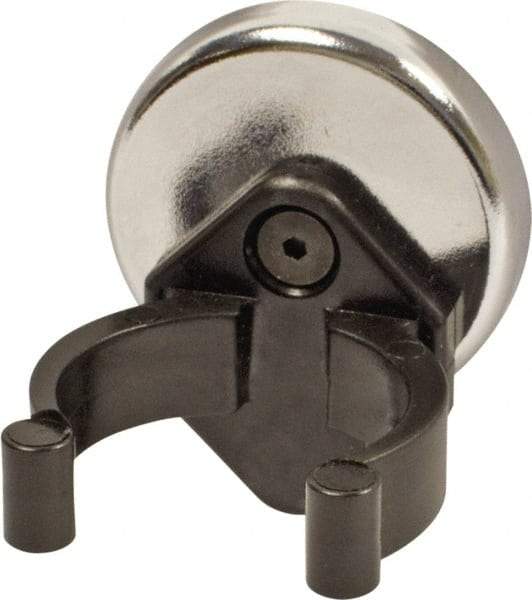 Mag-Mate - 22 Lb Max Pull Force, 9/32" Overall Height, 1.41" Diam, Ceramic Cup Magnet - Clamp Style, 1-3/8" Clamp Opening, Chrome Plated - Americas Tooling