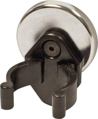 Mag-Mate - 14 Lb Max Pull Force, 3/16" Overall Height, 1.24" Diam, Ceramic Cup Magnet - Clamp Style, 1-1/8" Clamp Opening, Chrome Plated - Americas Tooling