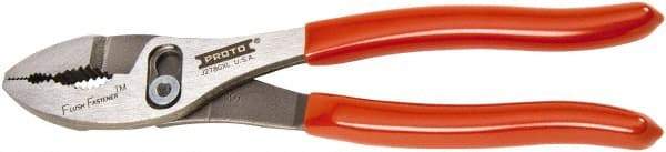 Proto - 8" OAL, 2-3/32" Jaw Length, 1-5/16" Jaw Width, Slip Joint Combination Pliers - 2 Positions, Serrated Jaw, Regular Nose Head, Standard Tool - Americas Tooling