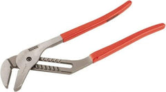 Proto - 16" OAL, 4-13/64" Max Capacity, 1-15/16" Jaw Length x 33/64" Jaw Width, 11 Position Gooseneck Tongue & Groove Pliers - Serrated Straight Jaws, Standard Head, Vinyl Handles - Americas Tooling