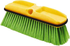 Rubbermaid - 2-1/2" Bristle Length, Nylon Wash Brush - 10" Long Head, Green, Plastic Block - Americas Tooling