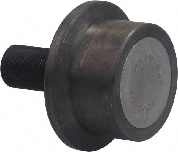 Accurate Bushing - 52mm Roller Diam x 33.6mm Width, 20mm Stud Diam x 40.5mm Length, Flanged Load Roller - Carbon Steel, 21mm Thread Length, M20 x 1.5 Thread, 74.1mm OAL, 17,000 N Dynamic Cap, 7,200 N Static Cap - Americas Tooling